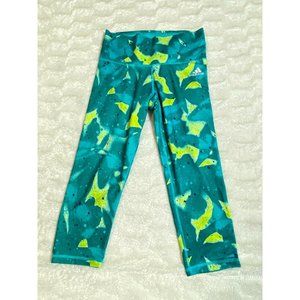 Adidas Climalite Green Print Athletic Capris Sz S